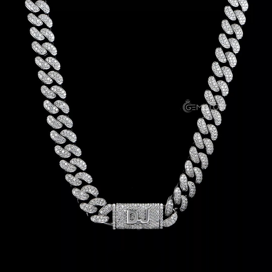 Moissanite Round Diamond Cuban Link Chain