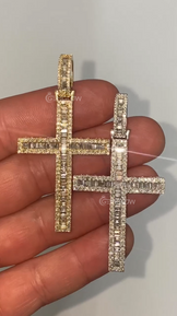 Iced Out Cross Moissanite Pendant