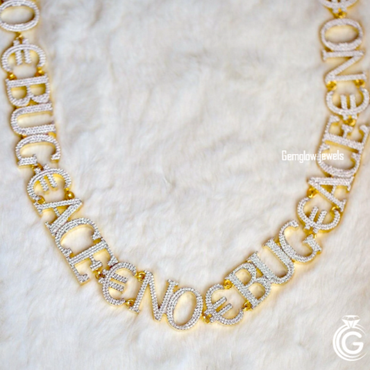 Rapper Letter Chain Iced in Round Diamonds