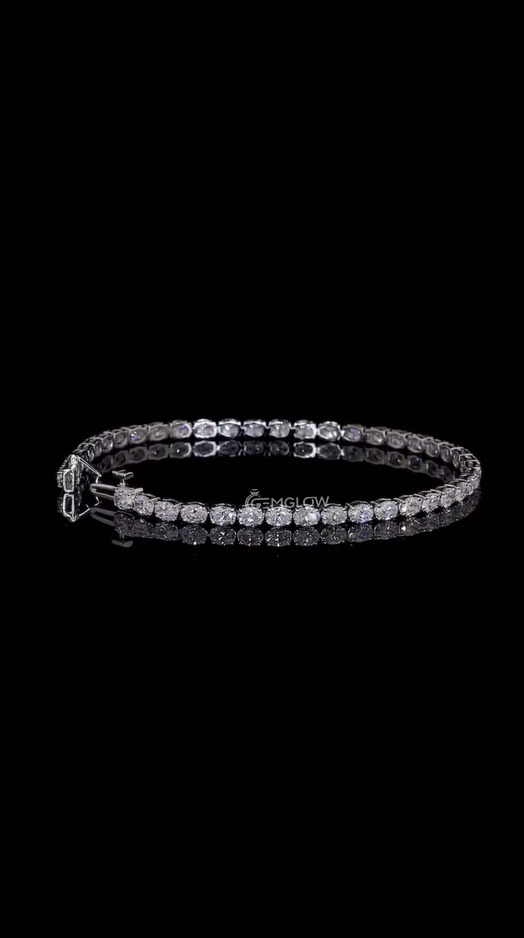 East West Set Oval Diamond Bracelet