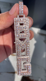 Custom Fully Iced Letter Pendant