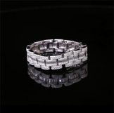 Full view of men’s 18mm moissanite Cuban bracelet, iced out hip hop jewelry style