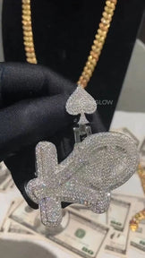 Chunky KD Letter Pendant in 925 Silver Shine