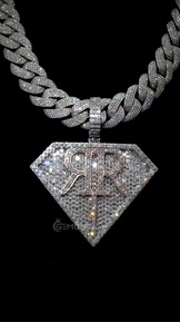 Custom Iced Out Diamond Shape Pendant