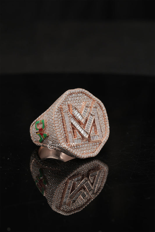Iced Out Initial Letter Ring