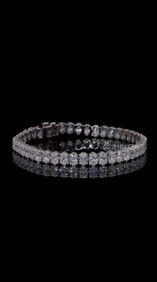 Oval Cut Simulated Diamond Tennis Bracelet