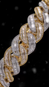 Two-Tone Yellow Gold Cuban Link Bracelet