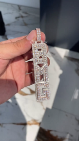 Custom Fully Iced Letter Pendant