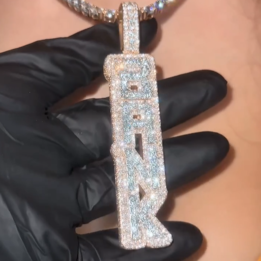 Fully Iced Out Initial Letter Pendant