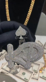Chunky KD Letter Pendant in 925 Silver Shine