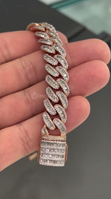 Baguette Diamond Miami Cuban Chain Bracelet