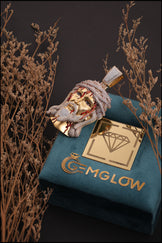 Icy Moissanite Bail Jesus Face Pendant for Men