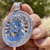 Round & Baguette VVS1 Diamond Jesus Unisex Pendant