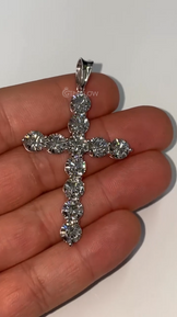 Real VVS Moissanite Round Cross Pendant,