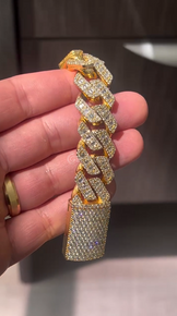 Emerald and Round Diamond Men's Cuban Bracelets