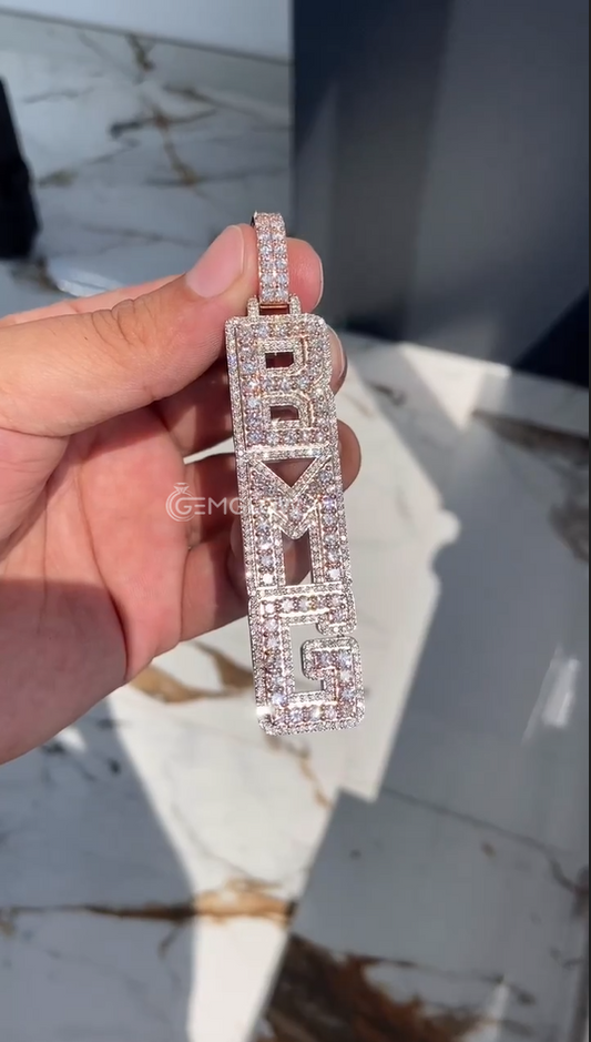 Custom Fully Iced Letter Pendant