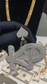 Chunky KD Letter Pendant in 925 Silver Shine
