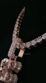 Custom Fully Iced Vertical Letter Pendant