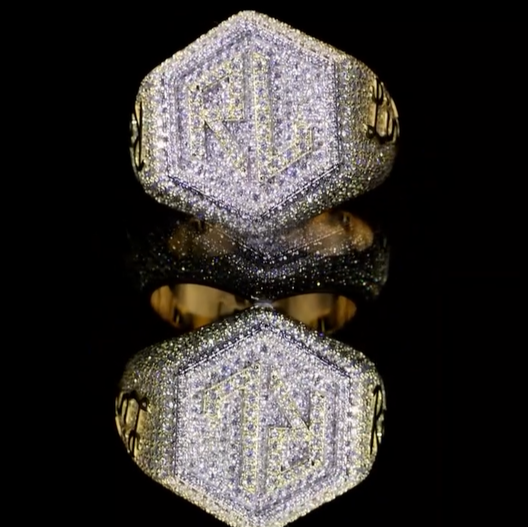 Fully Iced Out Moissanite Ring for Men