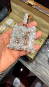 Fully Iced Out Moissanite Letter Pendant
