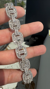 14mm Iced Cuban Link Bracelet for Men