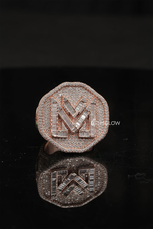Iced Out Initial Letter Ring