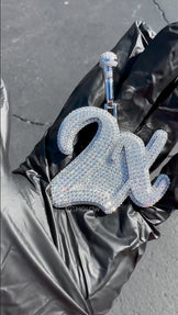 Custom Pendant with Colorless Round Stones