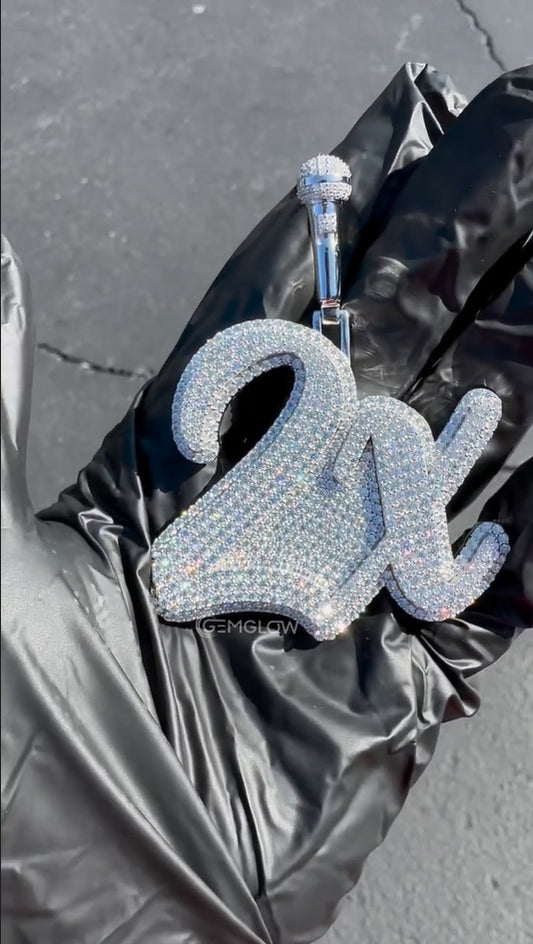 Custom Pendant with Colorless Round Stones