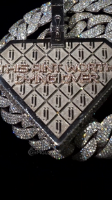 Custom Iced Out Diamond Shape Pendant