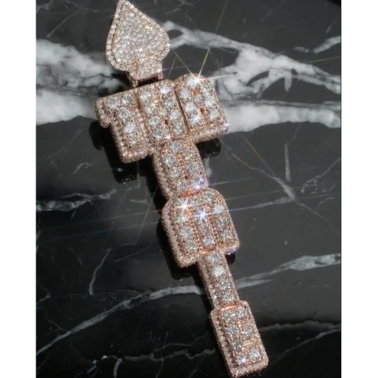 Moissanite Letter Pendant with VVS Round Stones