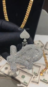 Chunky KD Letter Pendant in 925 Silver Shine