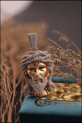 Icy Moissanite Bail Jesus Face Pendant for Men