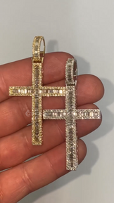 Iced Out Cross Moissanite Pendant