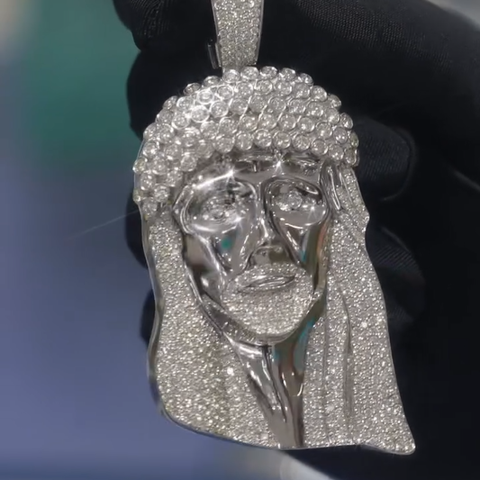 Hip Hop Jesus Pendant in Moissanite Bling
