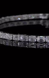 Emerald Cut Moissanite Diamond Tennis Bracelet