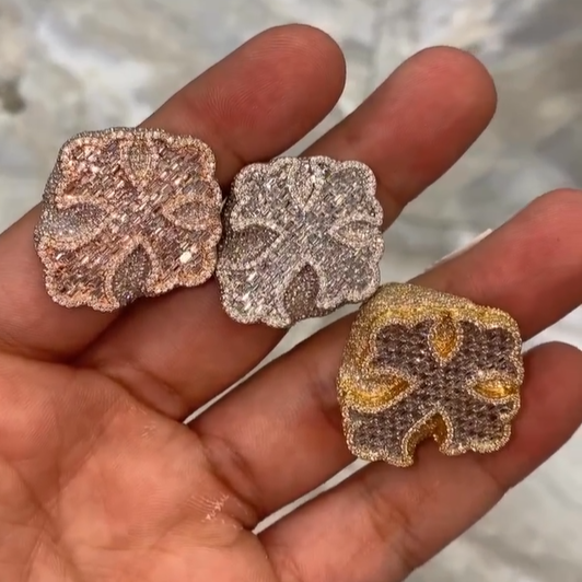 Iced Out Cross Moissanite Ring Men