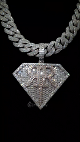 Custom Iced Out Diamond Shape Pendant