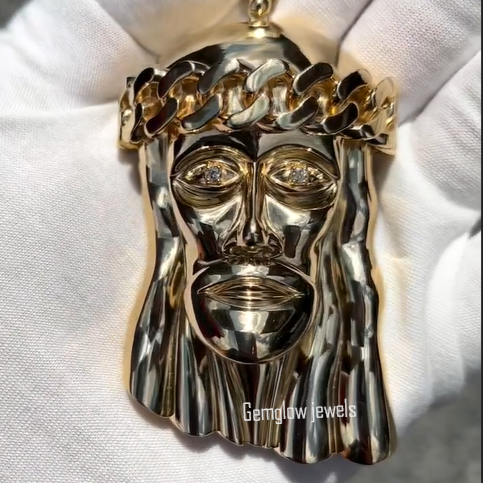 925 Silver Jesus Face Pendant for Men