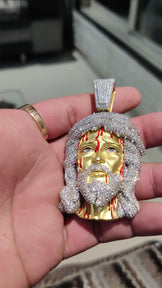 Icy Diamond Jesus Face Necklace