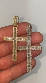 Iced Out Cross Moissanite Pendant