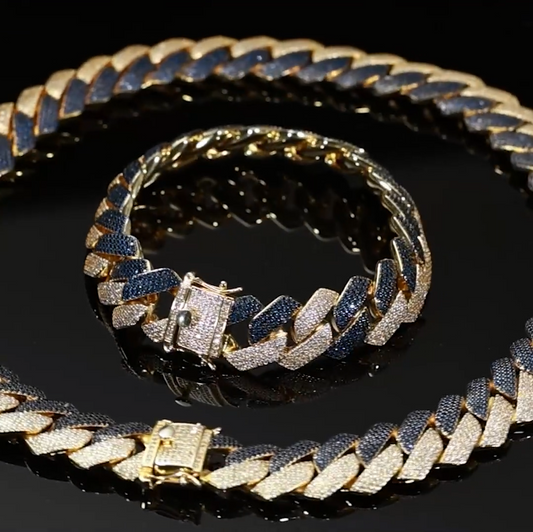 20mm Two-Tone Iced Cuban Chain Necklace