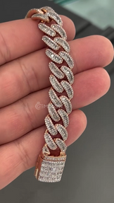Baguette Diamond Miami Cuban Chain Bracelet