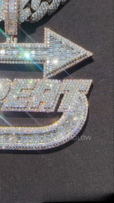 Iced Out Italic Letter Charm Pendant