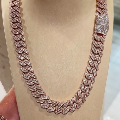 16mm Baguette Cuban Chain in 925 Silver