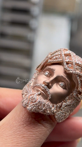 Iced Out Jesus Face Ring