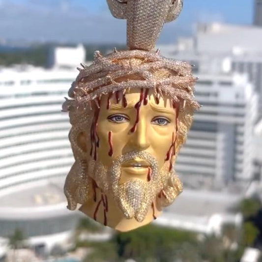 Iced Out Hip Hop Jesus Face Pendant for Men