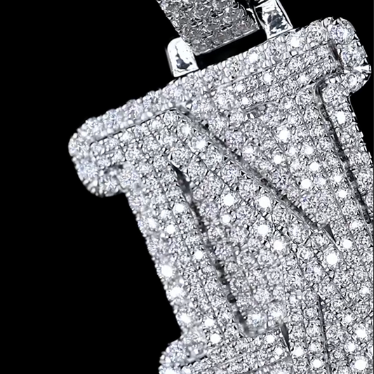 Iced Out Letter Pendant in Moissanite Style
