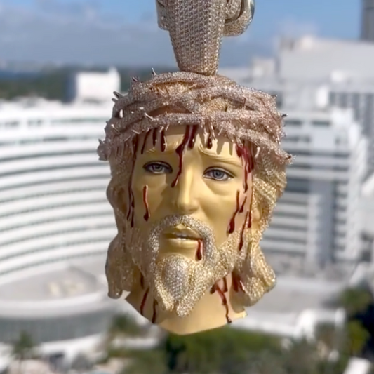Iced Out Hip Hop Jesus Face Pendant for Men