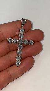 Real VVS Moissanite Round Cross Pendant,