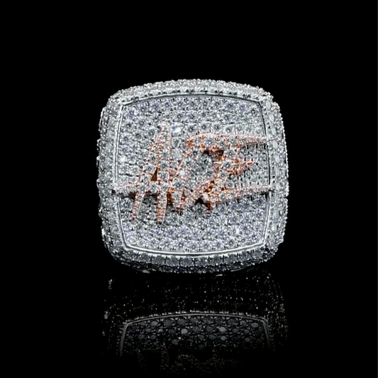 Custom ACE Iced Out Moissanite Ring